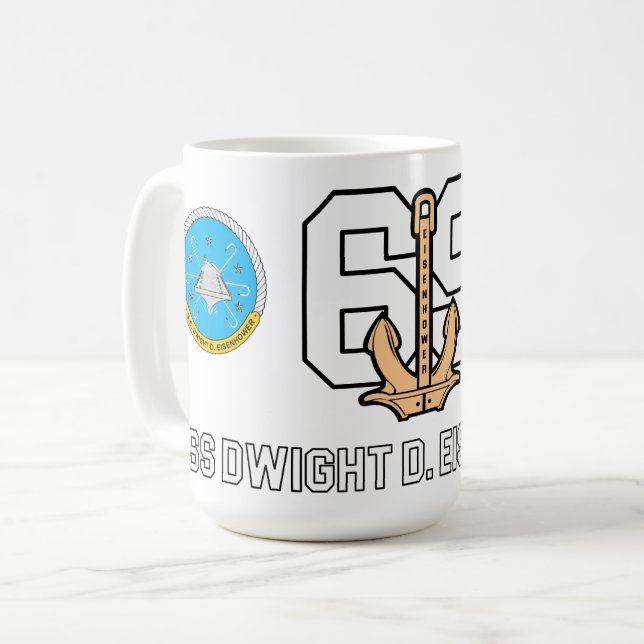 CANECA DE CAFÉ USS DWIGHT D. EISENHOWER MUG CVN- 69 (Frente Esquerda)