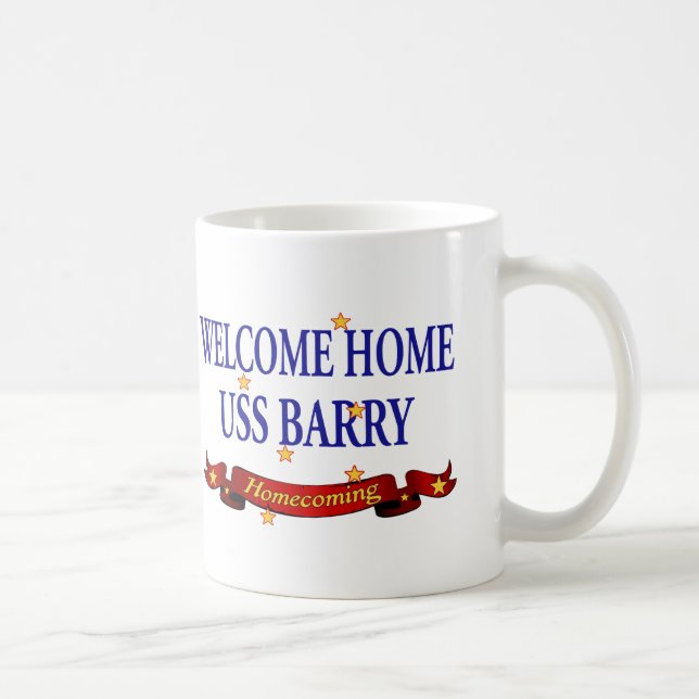 Caneca De Café USS Home bem-vindo Barry (Direita)