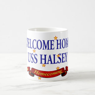 Caneca De Café USS Home bem-vindo Halsey
