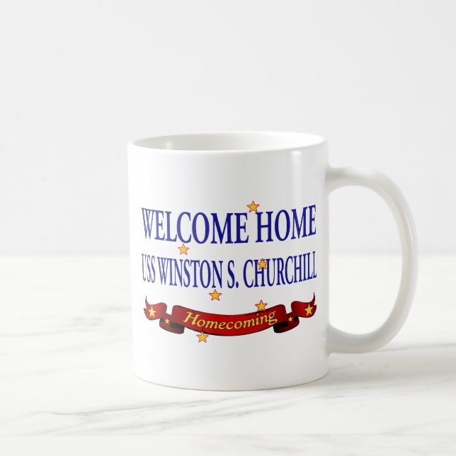 Caneca De Café USS Home bem-vindo Winston S. Churchill (Direita)