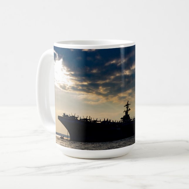 Caneca De Café USS Theodore Roosevelt (Frente Esquerda)