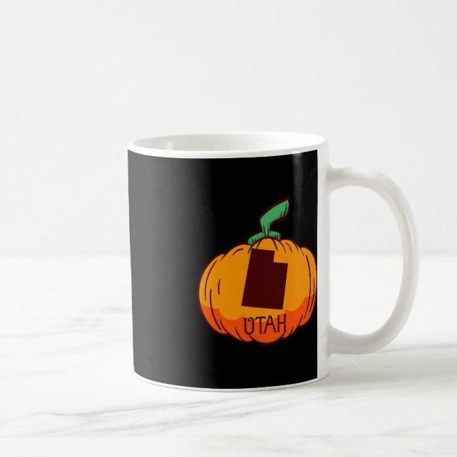 Caneca De Café Utah EUA Pumpkin Halloween Art Design Call Se (Direita)