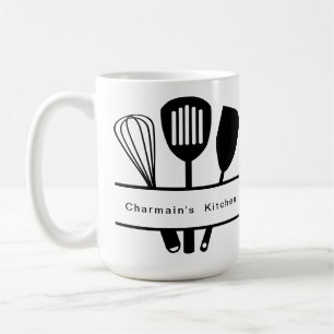Caneca De Café Utensílio de Cozinha Branco Preto