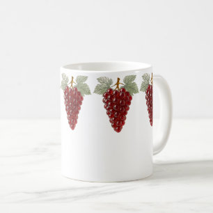 Caneca De Café Uva de Cristal Vermelho