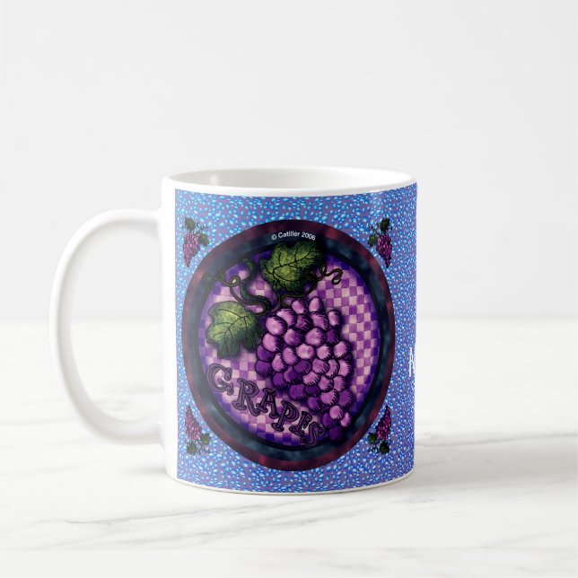 Caneca De Café Uvas Chiques (Esquerda)