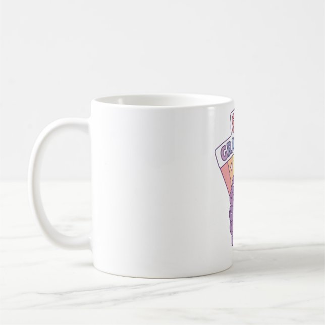 Caneca De Café Uvas Fofas Permaneçam Uvais Piada Positiva (Esquerda)
