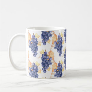 Caneca De Café Uvas púrpura, sem soldadura, em branco isolado b