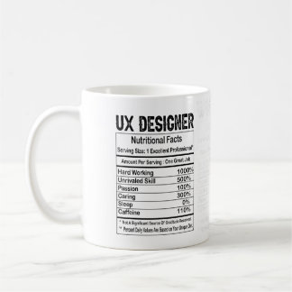 Caneca De Café UX Designer Nutrition Facts 11 oz Coffee Mug