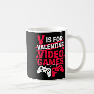 Caneca De Café V é para diversão de jogador de videogames no dia