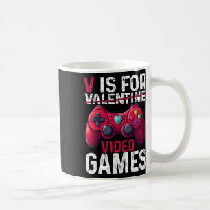 Caneca De Café V É Para O Dia Dos Namorados De Jogos De Vídeo Gam