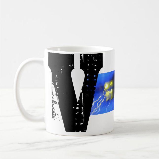 Caneca De Café V Monograma - Mug Personalizado (Esquerda)
