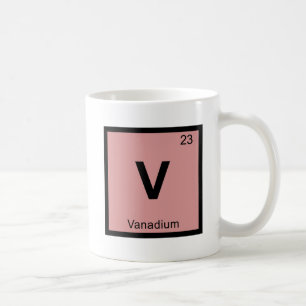 Caneca De Café V- Química do Vanádio Símbolo da Tabela Periódica