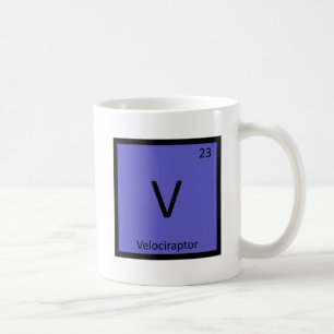 Caneca De Café V - Velociraptor Dinossauro Química Tabela Periódi