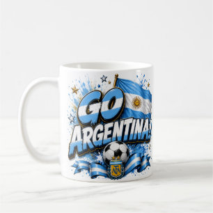 Caneca De Café Vá Argentina Design de Futebol Argentin