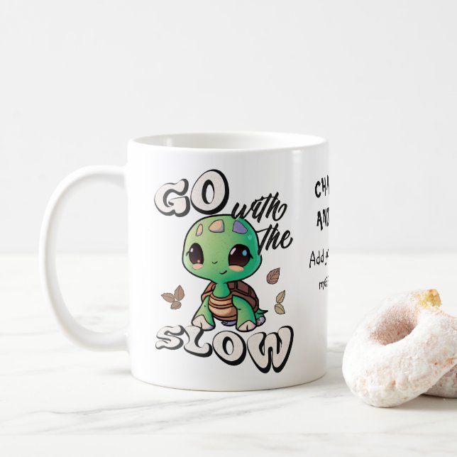 Caneca De Café Vá com o personalizado lento (Com Donut)