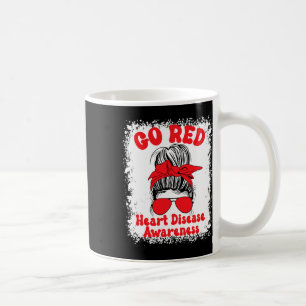 Caneca De Café Vá Consciência da Doença Cardíaca Vermelha Nós Usa