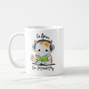 Caneca De Café Vá Embora, Estou Introvertendo Gato