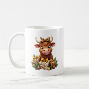 Caneca De Café Vaca Alta Bonita Natal Papai Noel Vaca Alta Amante
