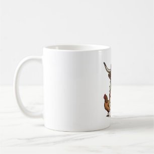 Caneca De Café Vaca Alta Escocesa de Natal e Galinhas Engravura V