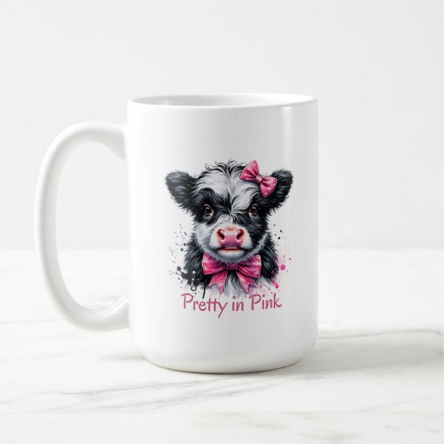 Caneca De Café Vaca Bonita de Rosa (Esquerda)