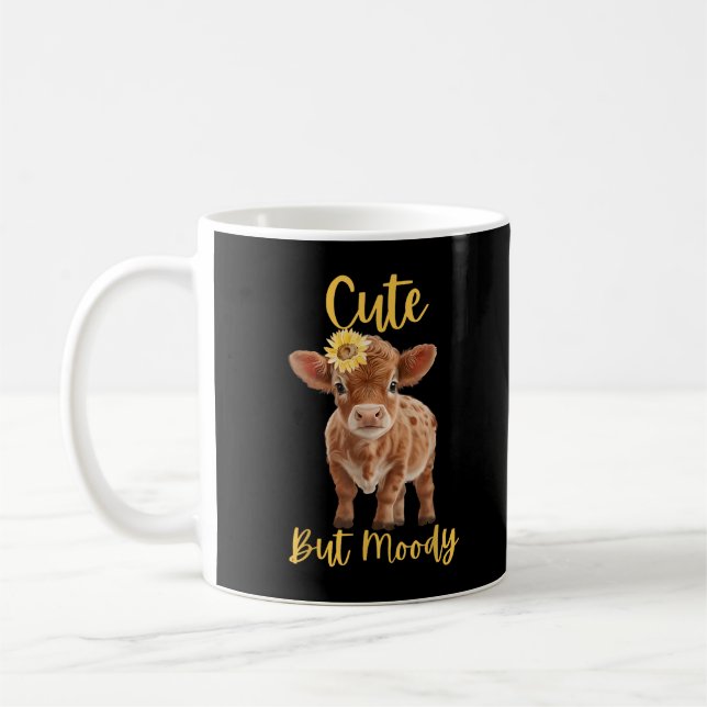 Caneca De Café Vaca Bonita Moody Amava Fazenda Cowgirl Baby Sunfl (Esquerda)