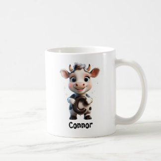 Caneca De Café Vaca branca com letra C