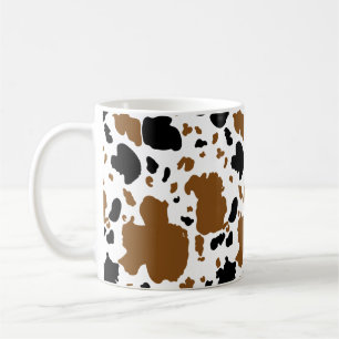 Caneca De Café Vaca Castanho e Impressão Preto