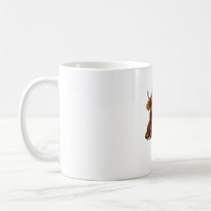 Caneca De Café Vaca cultivada escocesa de raça branca Dia de as m