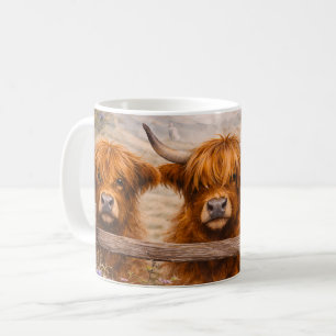 Caneca De Café Vaca das Terras Altas - Animais em Aquarela