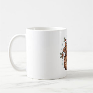 Caneca De Café Vaca das Terras Altas com Chapéu de Papai Noel Art