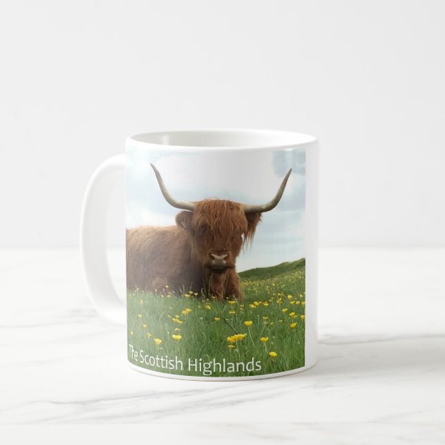 Caneca De Café Vaca das Terras Altas Escocesas (Frente Esquerda)