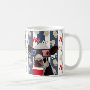 Caneca De Café Vaca de Filme com Pipoca Retrópica