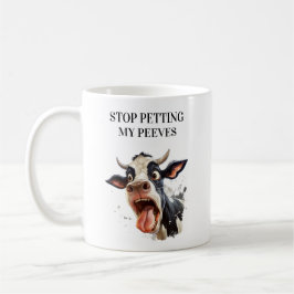 Caneca De Café Vaca Engraçada Para de Acariciar Meus Desagrados