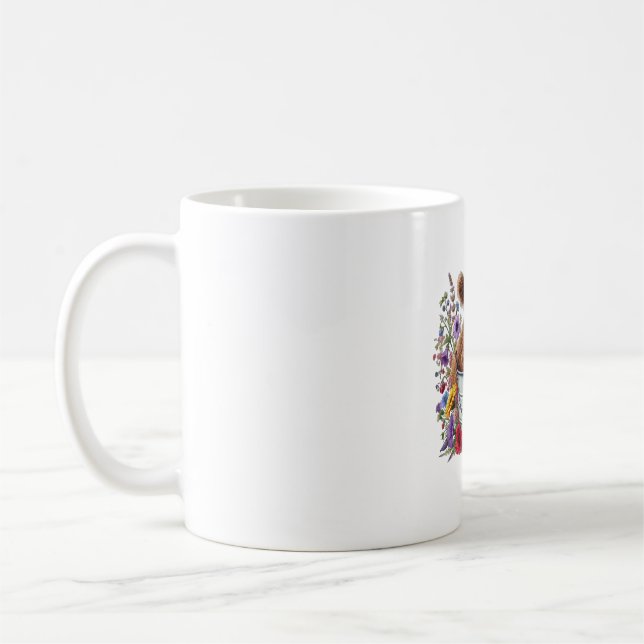 Caneca De Café Vaca Highland em Balde Flor, Cueca (Esquerda)