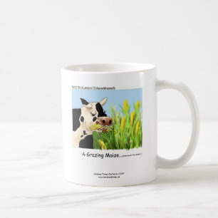 Caneca De Café Vaca Hilariante "A-Grazin' Maize" Café Mug