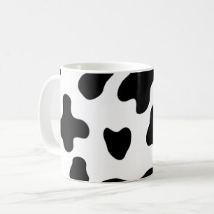 Caneca De Café Vaca moderna preta e branca e bonita