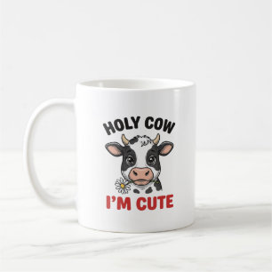 Caneca De Café Vaca Sagrada Eu Sou Fofa Vaca Engraçada Desenho Vi