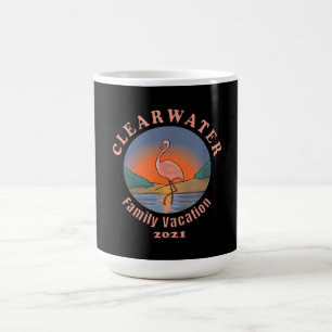 Caneca De Café Vaga de Clearwater Flamingo 2021 Funny Flamingo