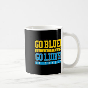 Caneca De Café Vai Azul! No Sábado, Leões! Futebol Domingo