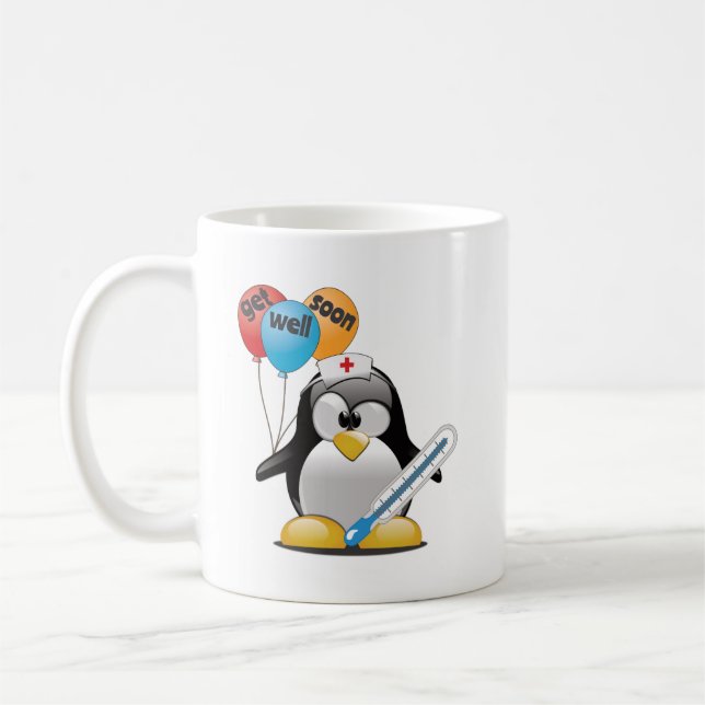 Caneca De Café Vai logo. Enfermeira de pinguins. (Esquerda)