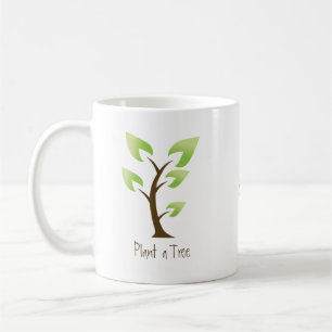 Caneca De Café Vai o verde. Plante uma árvore. Salvar o planeta