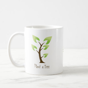 Caneca De Café Vai o verde.  Plante uma árvore. Salvar o planeta