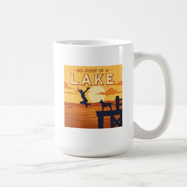 Caneca De Café Vai Saltar Em Um Lago (Direita)
