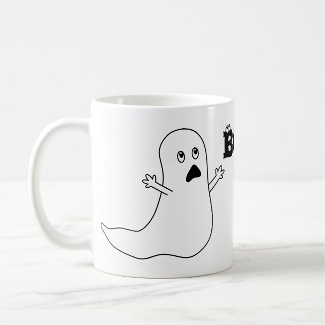 Caneca De Café Vaia! Desenhos animados Scared bonitos do fantasma (Esquerda)