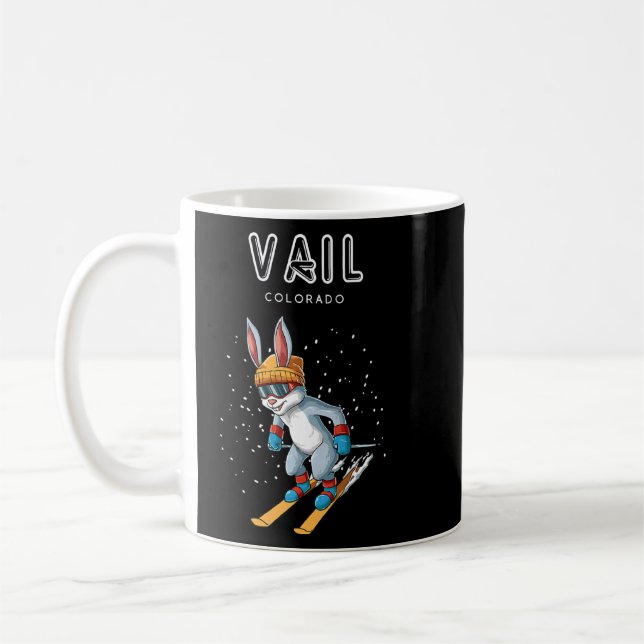 Caneca De Café Vail Colorado Ski Rabbit (Esquerda)