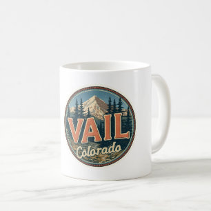 Caneca De Café Vail colorado vintage esqui neve ao ar livre inver
