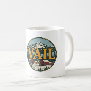 Caneca De Café Vail colorado vintage esqui neve inverno ao ar liv