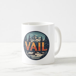 Caneca De Café Vail colorado vintage esqui neve inverno ao ar liv