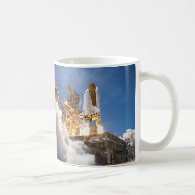 Caneca De Café Vaivém espacial Atlantis que lança a missão (Direita)