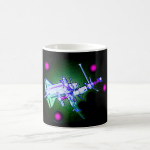 Caneca De Café Vaivém espacial e estação